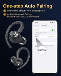 Écouteurs sans fil iCAN MD033-BK avec micro antibruit