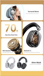 Casque sans fil avec son surround argenté AWEI AT7