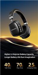 Casque sans fil avec son surround argenté AWEI AT7