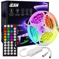 iCAN 9.8FT RGB Strip Light, Remote Control, Music Sync Function