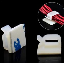 iCAN 100 pcs Clips de câble auto-adhésifs de type R 14,5 x 16 mm, Blanc