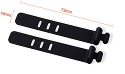 iCAN Lot de 20 serre-câbles réutilisables en silicone, 10 mm x 72 mm, Noir