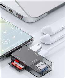 iCAN 4-in-1 USB 3.0+USB-C 3.1 Memory Card Reader