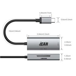 iCAN RX01D USB C 3 in 1 Card Reader