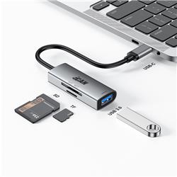 iCAN RX01D USB C 3 in 1 Card Reader