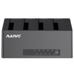 Maiwo Duplicateur de station d'accueil pour disque dur externe USB 3.0 vers SATA 4 baies pour disque dur/SSD 2,5/3,5 pouces,...