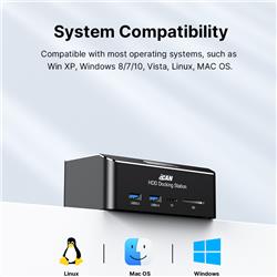 iCAN RSH-338H  2.5" and 3.5" SATA HDD / SSD Docking Station with Memory Card Reader Function for SD/TF