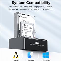 iCAN RSH-DS01 USB 3.0 Dual Bay SATA Hard Drive Dock