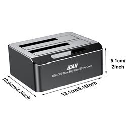 iCAN RSH-DS01 USB 3.0 Dual Bay SATA Hard Drive Dock