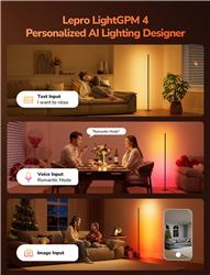 Lampadaire mural Lepro OE1 AI, lampe LED intelligente de 1000 lm, modè