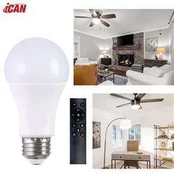 iCAN A19 E26 LED Light Bulbs with Remote, 3000K-6000K Dimmable.