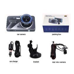 iCan Dual Dashcam, 1080p Full HD Front and Rear, 4.0" IPS Display