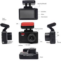 iCan 4K UHD Dashcam with Rear Camera, Sony Sensor, GPS.