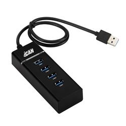 iCAN 4-Port USB 3.0 Hub, 5Gbps Transmission Speed with 30cm Cable