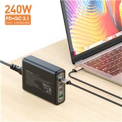 iCAN 240W 4-Port GaN PD Gaming Laptop Charger(Open Box)