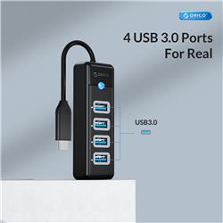 Orico 4-Port USB 3.0 Data Transfer Hub with USB-C Input