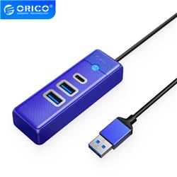 ORICO 3-Port USB-A*2 & Type-C*1 Hub with 15cm Cable, USB-A Input, Blue