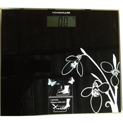 HOMEIMAGE tempered glass bath scale, midnight flower - up to 330 lbs./150kg.