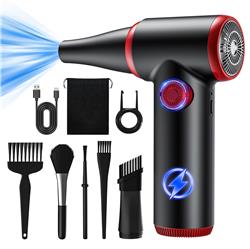 iCAN TAD072 Portable Storm Air Duster, 84000 RPM, 1600 mAh * 3 Battery Powered, 5 V 2 A 60 W, Blowing Force:3.4 OZ, Silver Gray