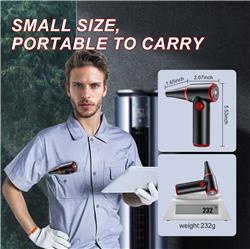iCAN TAD072 Portable Storm Air Duster, 84000 RPM, 1600 mAh * 3 Battery Powered, 5 V 2 A 60 W, Blowing Force:3.4 OZ, Silver Gray