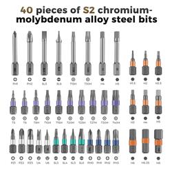 Ensemble de tournevis UF-TOOLS 42 en 1, étui de rangement portable.