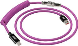 Câble de clavier spiralé iCAN, USB-A vers USB Type-C, 1,5 m (5 pieds), violet(Open Box)