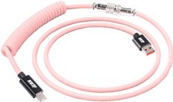 iCAN Type-A Male to Type-C Male Keyboard Cable, Pink, 5ft