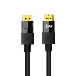 iCAN DisplayPort 1.4 Cable, 8K@60Hz, Gold Plated, M/M, 10FT, Black