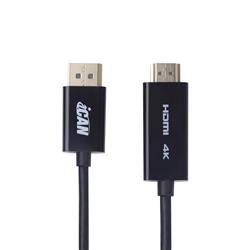 Câble iCAN DisplayPort vers HDMI, 4K à 60 Hz, M/M, plaqué or, 3 m