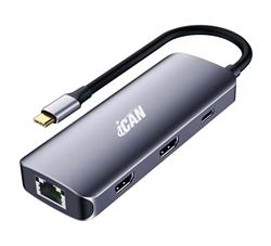 iCAN Station d'accueil USB-C double HDMI 7 en 1