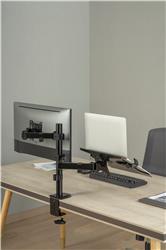 Brateck Support 2-en-1 réglable à double bras pour écran et ordinateur portable