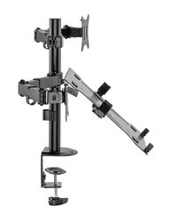 Brateck Support 2-en-1 réglable à double bras pour écran et ordinateur portable