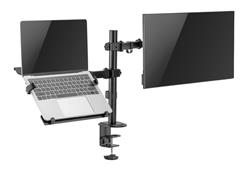 Brateck Support 2-en-1 réglable à double bras pour écran et ordinateur portable