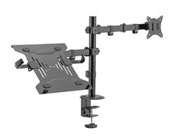 Brateck Support 2-en-1 réglable à double bras pour écran et ordinateur portable