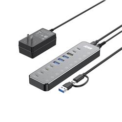 iCAN Hub USB 3.2 10-en-1 10 Gbit/s avec adaptateur secteur 60 W