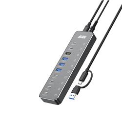 iCAN Hub USB 3.2 10-en-1 10 Gbit/s avec adaptateur secteur 60 W