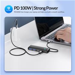 ORICO 4-Port USB-C 100W Hub with 1.6ft Extension Cable(Open Box)