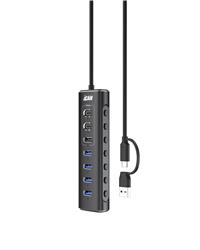 iCAN 7-Port USB 3.2 10Gbps Powered Hub with Individual On/Off Switches(Open Box)