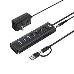 iCAN 7-Port USB 3.2 10Gbps Powered Hub with Individual On/Off Switches(Open Box)