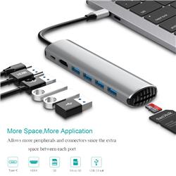 iCAN Hub USB 8 en 1 100 W avec HDMI 4K