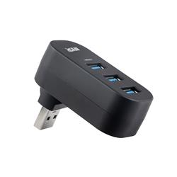 iCAN Mini hub de données USB 3.0 rotatif à 180 degrés à 3 ports