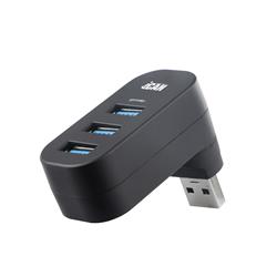 iCAN Mini hub de données USB 3.0 rotatif à 180 degrés à 3 ports