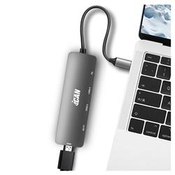 Hub adaptateur USB-C iCAN 6 en 1 avec HDMI, alimentation PD 100 W(Open Box)