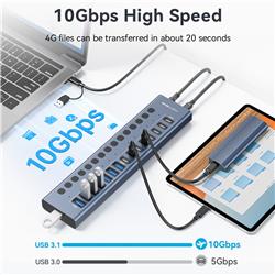 ACASIS 16-in-1 USB 3.2 Hub, 8 USB-A 3.2 + 8 USB-C 3.2