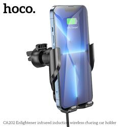 HOCO 15W Wireless Charging Car Holder with Auto-Sensing