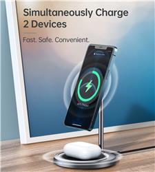 Choetech MFM 2-in-1 Magnetic Wireless Charger, 100cm Cable