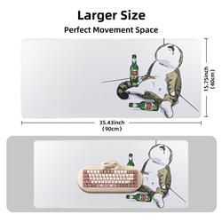 YUNZII Tapis de souris pour bureau en forme de chat ivre