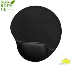iCAN Mousepad w/ Wrist Rest, Memory Foam, Non-Skid Back, Black