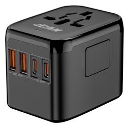 iCAN 20W 4-Port Universal Travel Adapter with 2 USB-C and 2 USB-A