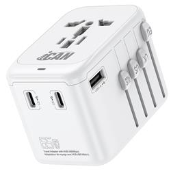 iCAN 65W 4-Port Universal Travel Adapter with 3 USB-C and 1 USB-A(Open Box)